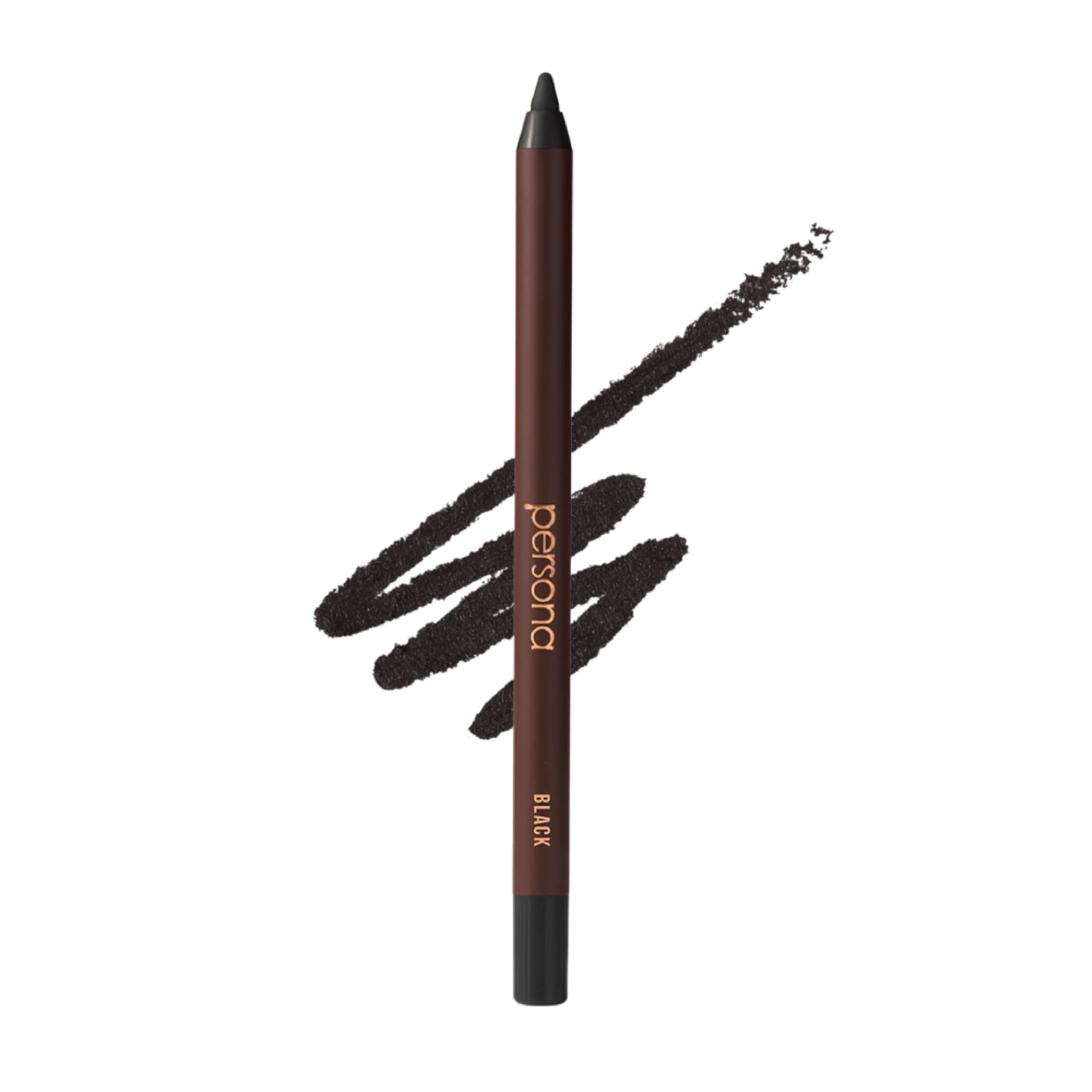 PERSONA 24HR Black Waterproof Eyeliner Pencil | Creamy, Smudgeable Pencil for Lash Line & Waterline | All-Day to All-Night Wear | Vegan, Cruelty-Free,