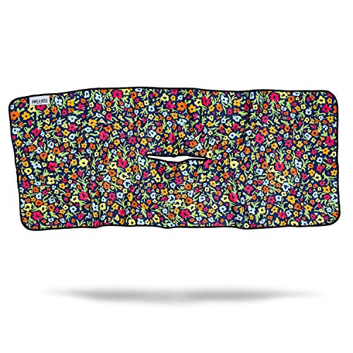 Pins & Aces Club-Slit Tour Towel - Lightweight, Super Absorbent Premium Microfiber Golf Towel - Add Style & Customize Your Golf Bag (Flower Power)