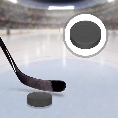 Miniatura 9 de Gatuida Hockey sobre hielo, 4 unidades de discos de hockey de goma para juego de piso de interior, deportes al aire libre, suministros de hockey