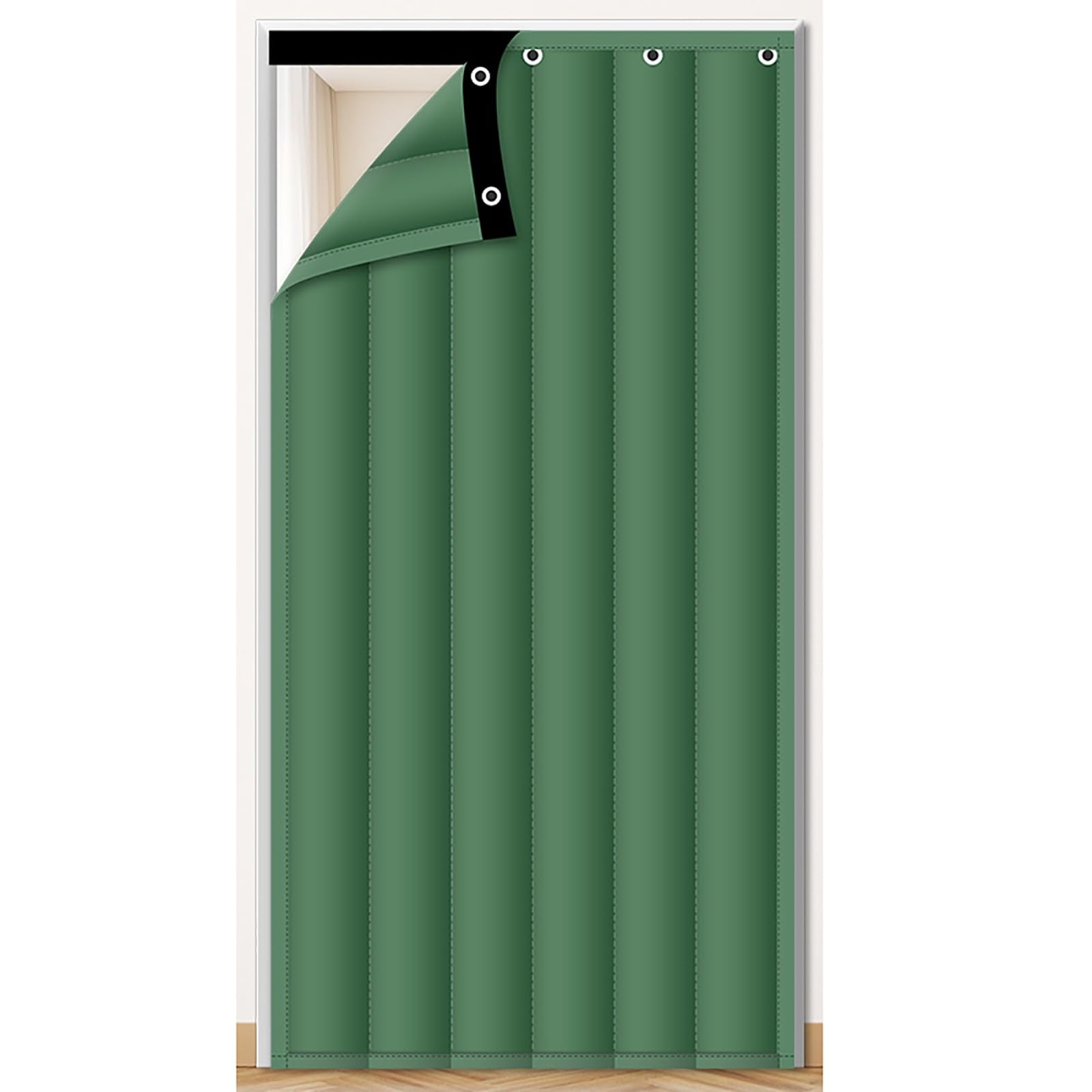 VFDVSWZSA door curtain, Soundproof, Wear-resistant, Heat-insulating and Warm, Suitable for Home and Commercial Use(Green,95 * 220cm/37.4 * 86.6in)