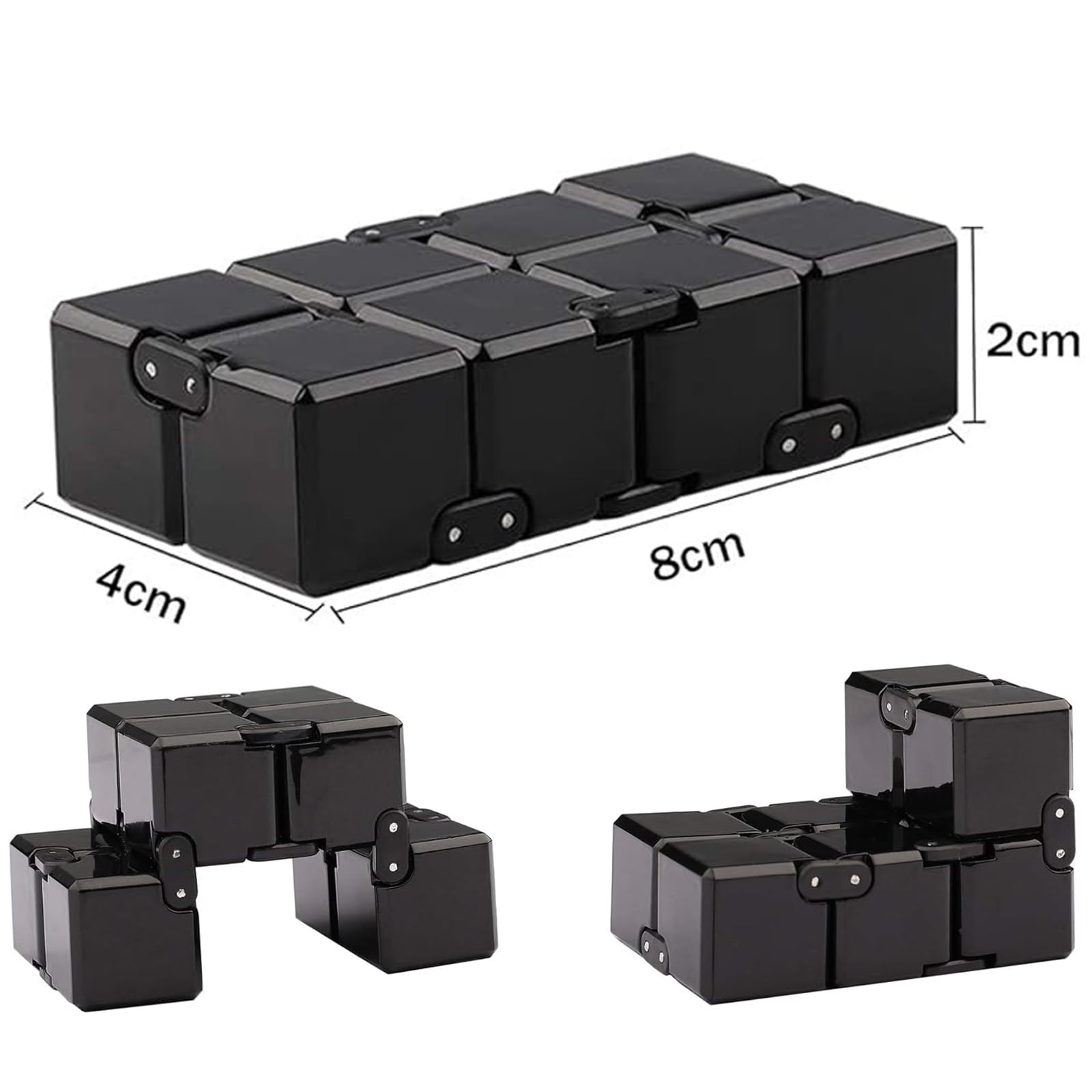 Infinity Cube Fidget Toy Cube suitable for Adults & Kids, New Version Fidget Finger Toy Stress and Anxiety relief, Killing Time Fidget Toys Infinite Cube suitable for Office Staff (Black) - Image 2