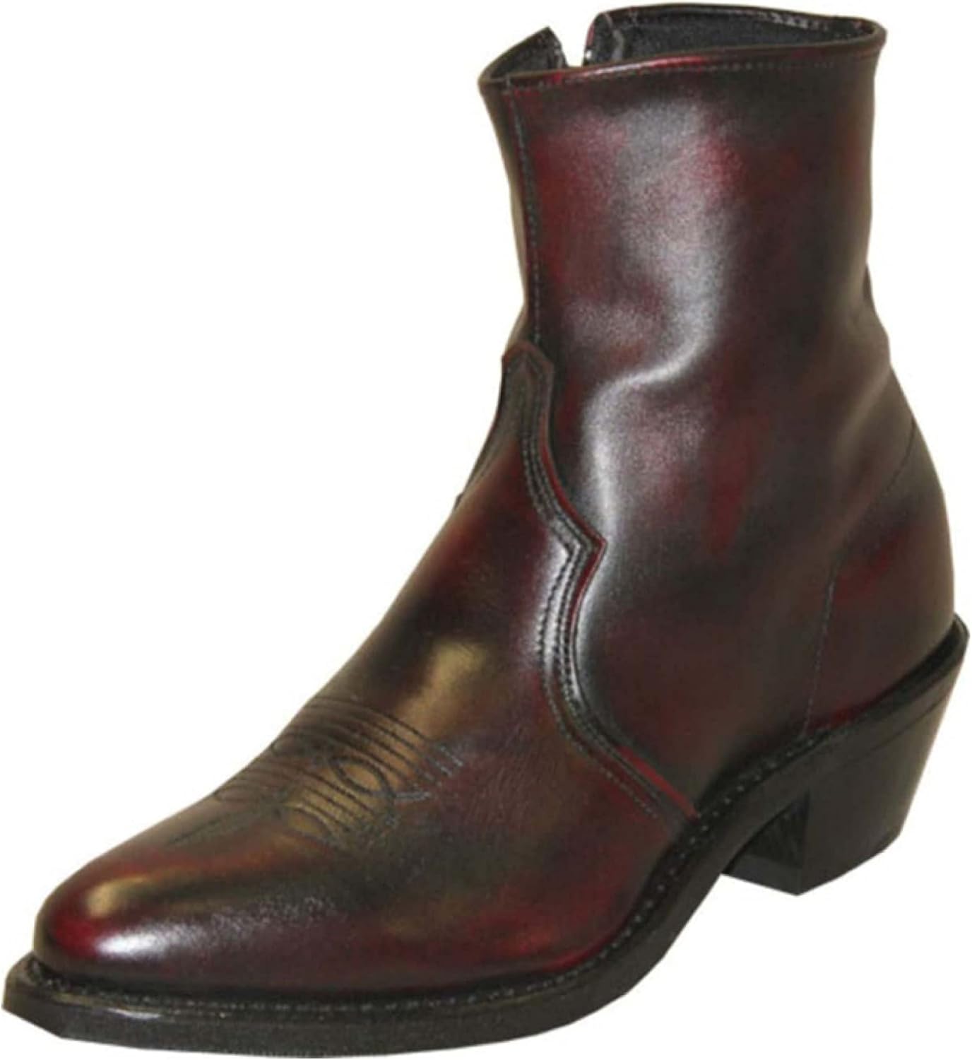 Abilene Men's Sage By Boot Zipper Short Medium Toe Black Cherry 7 EE US