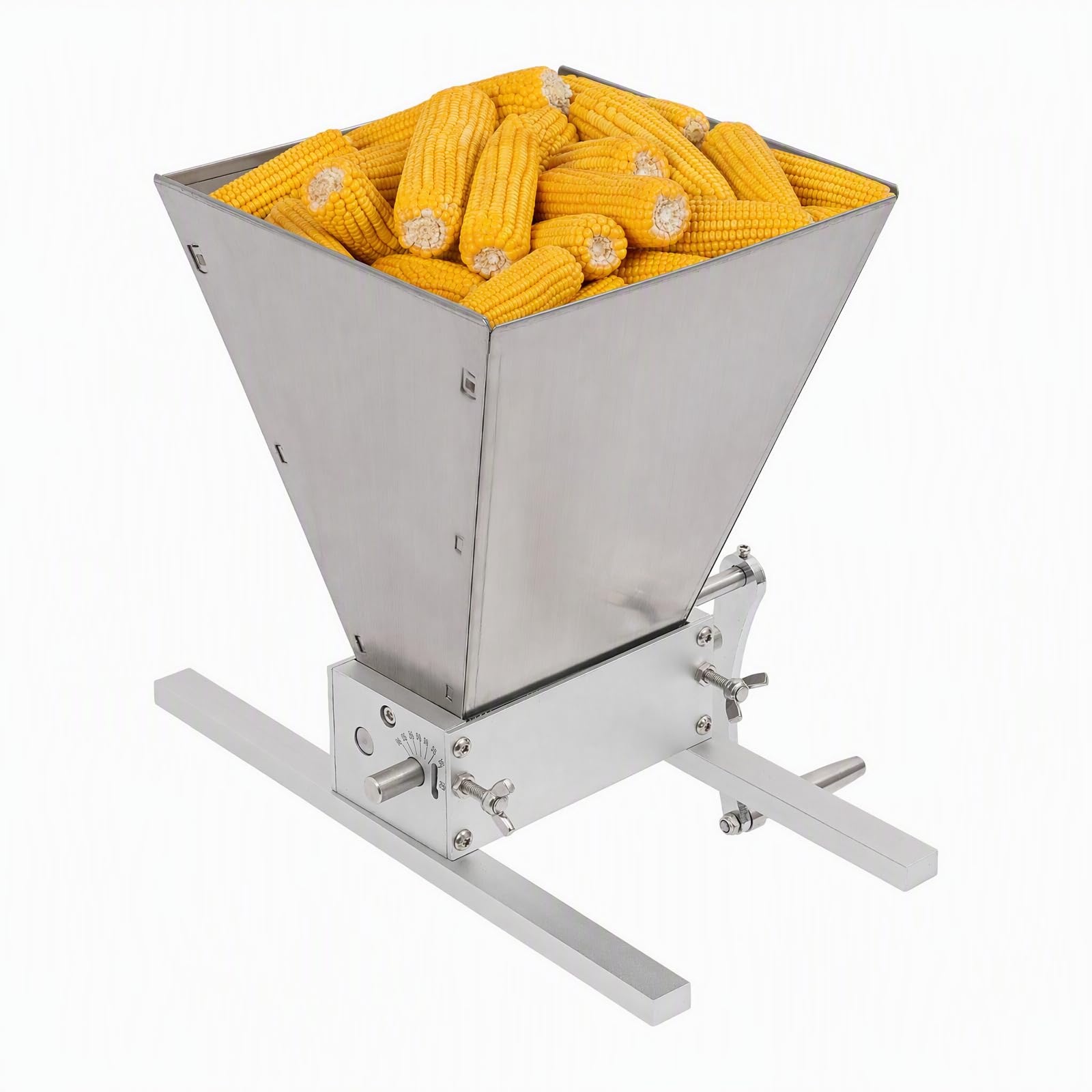 4L Manuelle Getreidemühle, Getreidequetsche Handbetrieb mit 2 Verstellbaren Edelstahlwalzen Handmühle, Futtermühle Manuell für Das Brauen von Gerste, Weizen, Malz (style2)