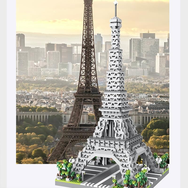 2600Pcs Eiffel Tower Architecture Mini Building Blocks Set for Adults - Micro Toy Building Bricks Model Kit - Educational Architecture Model Gift for Teens and Adults Age 14+
