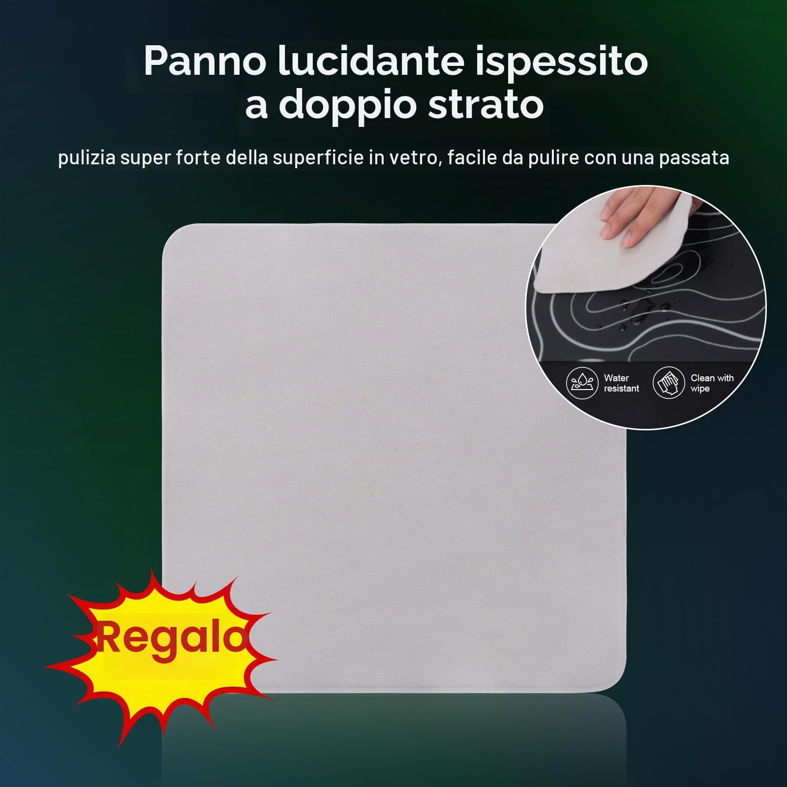 DAWNTREES Tappetino per mouse da gioco in vetro, tracciamento preciso e veloce, in vetro temperato, base in gomma antiscivolo, tappetino XL per gamer, ufficio e casa, topografico nero