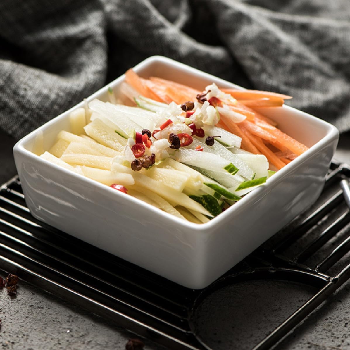 GALPADA White Ceramic Dipping Bowl Sauce Dish for Condiments and Sides