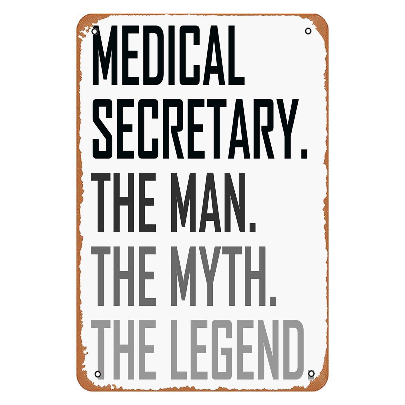 peiyeety Secretary The Man Profession Sign Wall Decor Art Poster Vintage Metal Tin Sign for Funny Garage Room Bathroom Office Pub Basement Man Cave Sign Wall Decoration Gift 8x12 in
