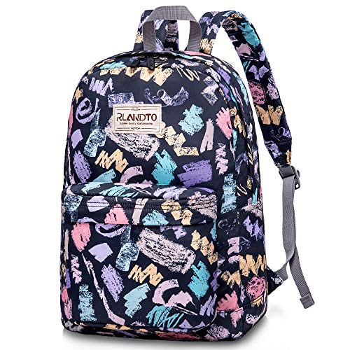 Preisvergleich Produktbild RLANDTO Schulrucksack für Jugendliche, wasserfeste stilvolle Schultasche Teenager Reise Daypack Laptop Backpack für Mädchen Schule