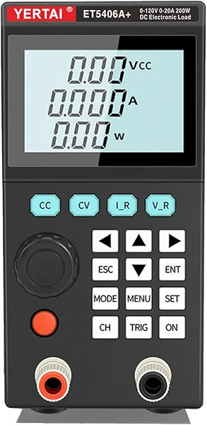 YERTAI Electronic Load Tester, ET5406A+ 200W Programmable DC Load Testers 20A 120V Battery Capacity Detector in Charger, Liner Power, Grey
