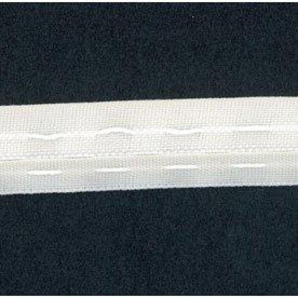 Minerva Nastro per tende in poliestere bianco (rotolo di valore), adatto per tappezzeria, larghezza 25 mm, rotolo da 100 metri