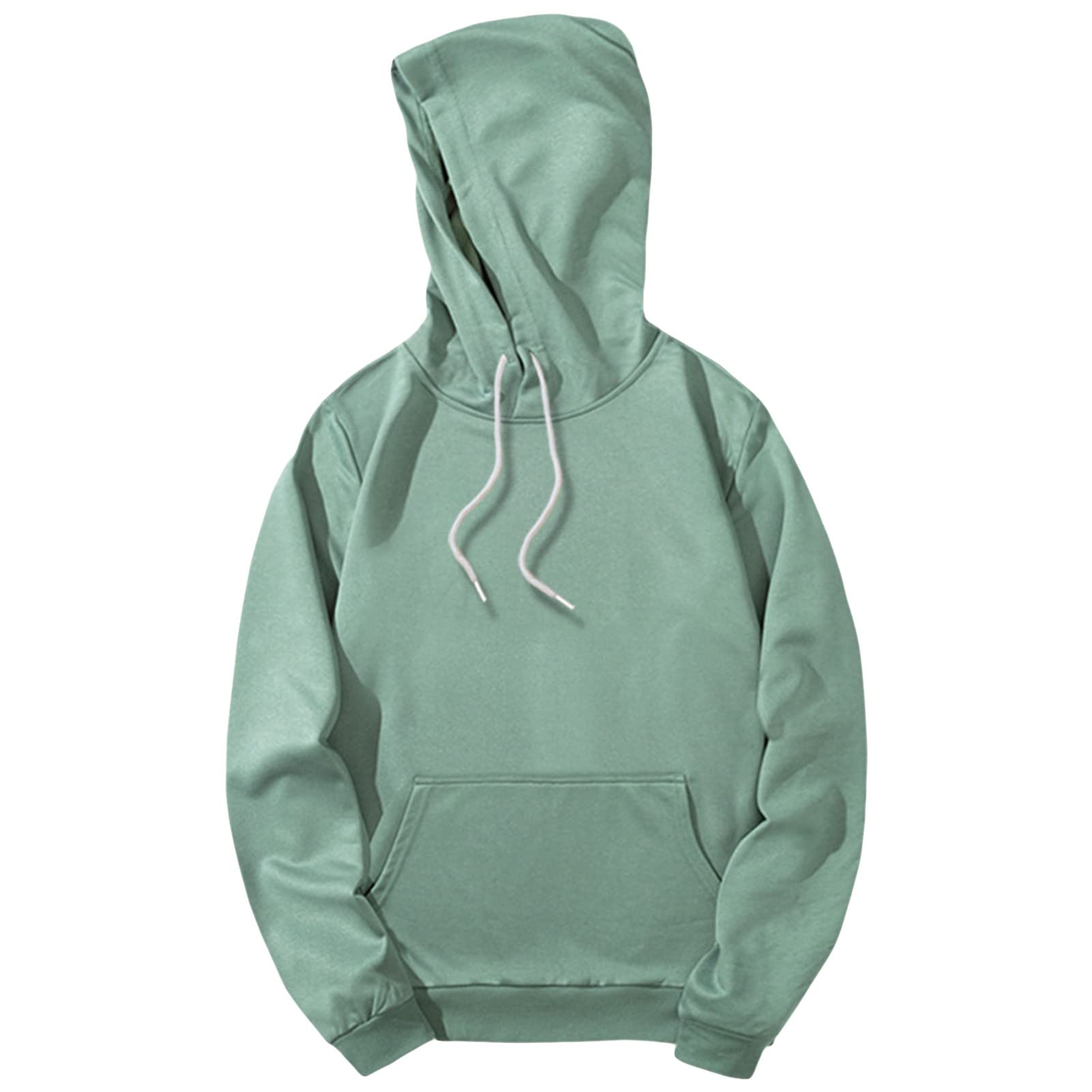 Maiyifu-GJ Men's Lightweight Casual Athletic Hoodies Long Sleeve Drawstring Hooded Pullover Hoodie Sweatshirts With Pockets (Light Green,Small)
