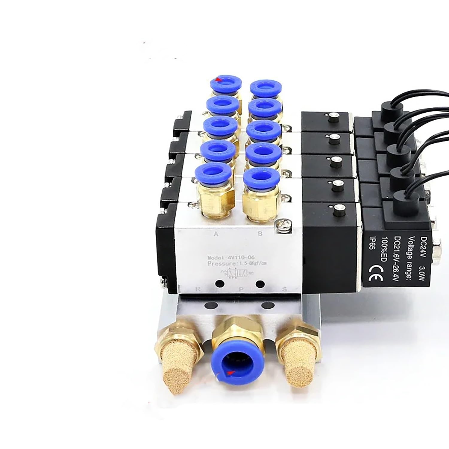Électrovanne 4V110-06 DC12V distributeur pneumatique 5 stations collecteur raccord 6mm