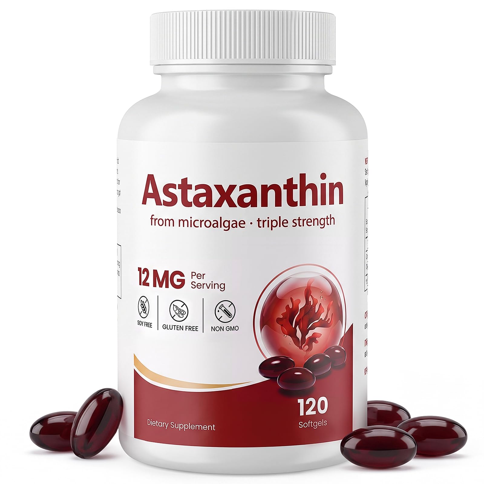 WOFANLI Astaxanthin 12mg 120 Softgels (4-Month Supply)