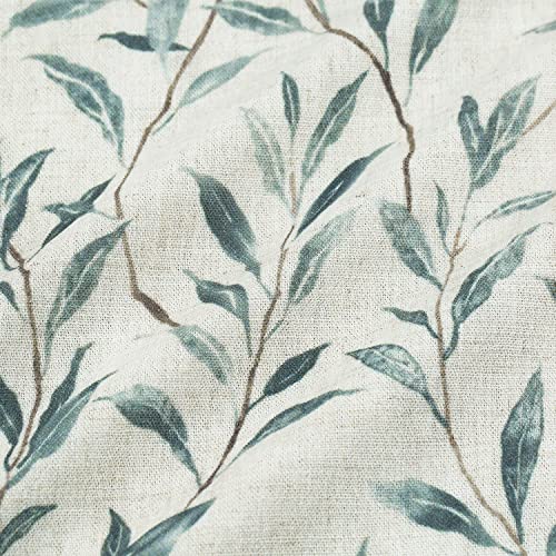 Image of VOGOL Leaves Print Patio Door Curtain, Light Filtering Front Door Curtains for Glass Window, 1 Piece Short Drapery Rod Pocket Panels for Kitchen, 25x40 in