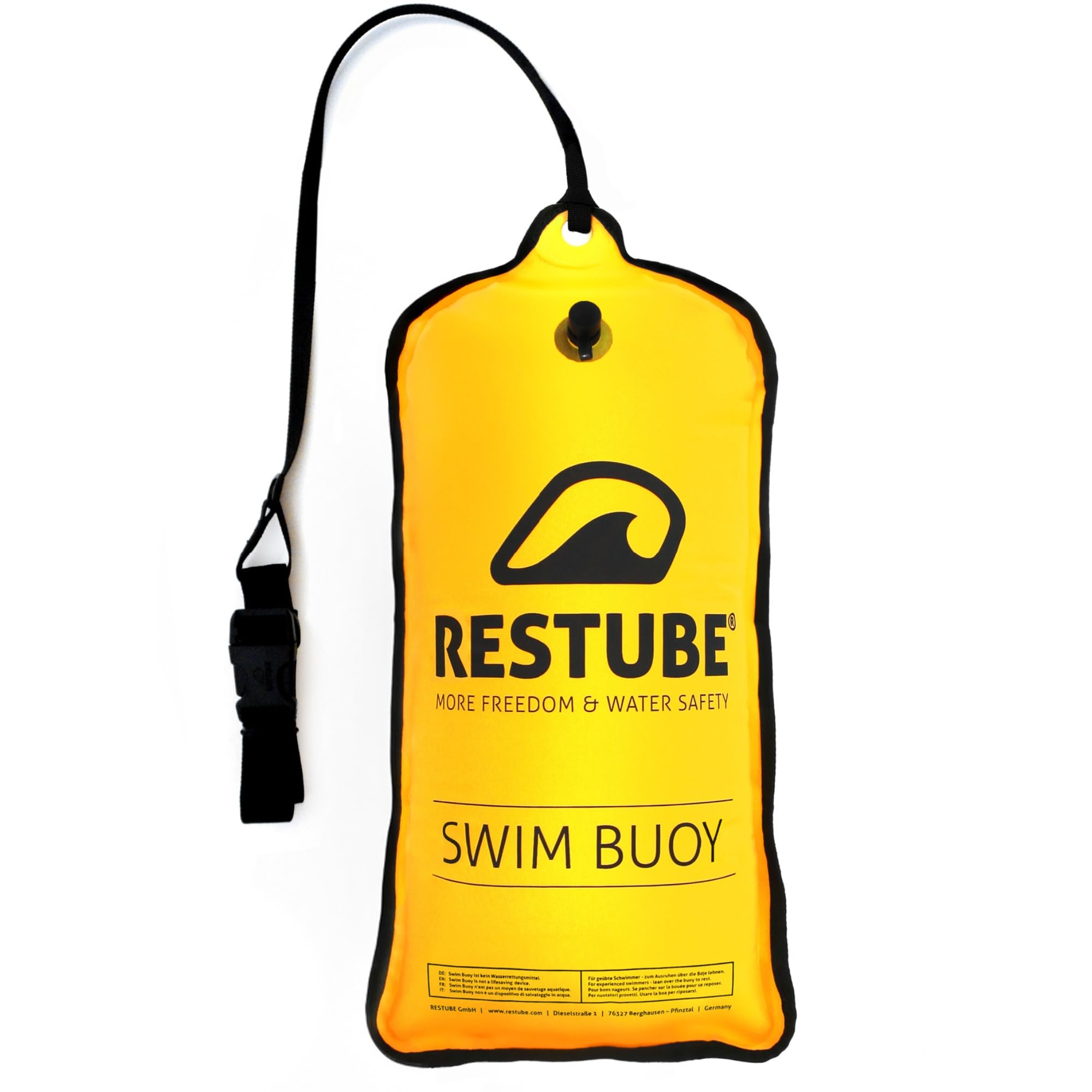 RESTUBE - Boa da nuoto con cintura regolabile, 12,5 l, dispositivo di sicurezza premium per nuoto in acque libere, 12,5 kg, senza PVC, ideale per triathlon, kayak, altamente visibile