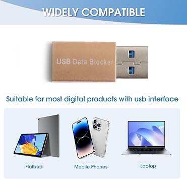 2PCS USB Data Blocker 3rd Gen Secure Fast Charging Data Defender Adapter