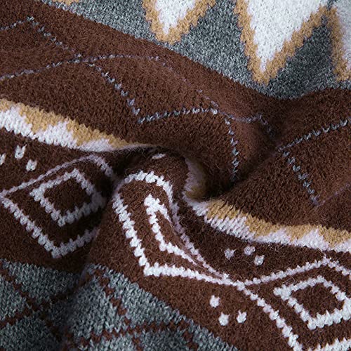 Mens Grassland Cow Vintage Oversize Knitted Sweater Long Sleeve Round Neck Knitted Pullover Jumper Unisex Fall Tops3