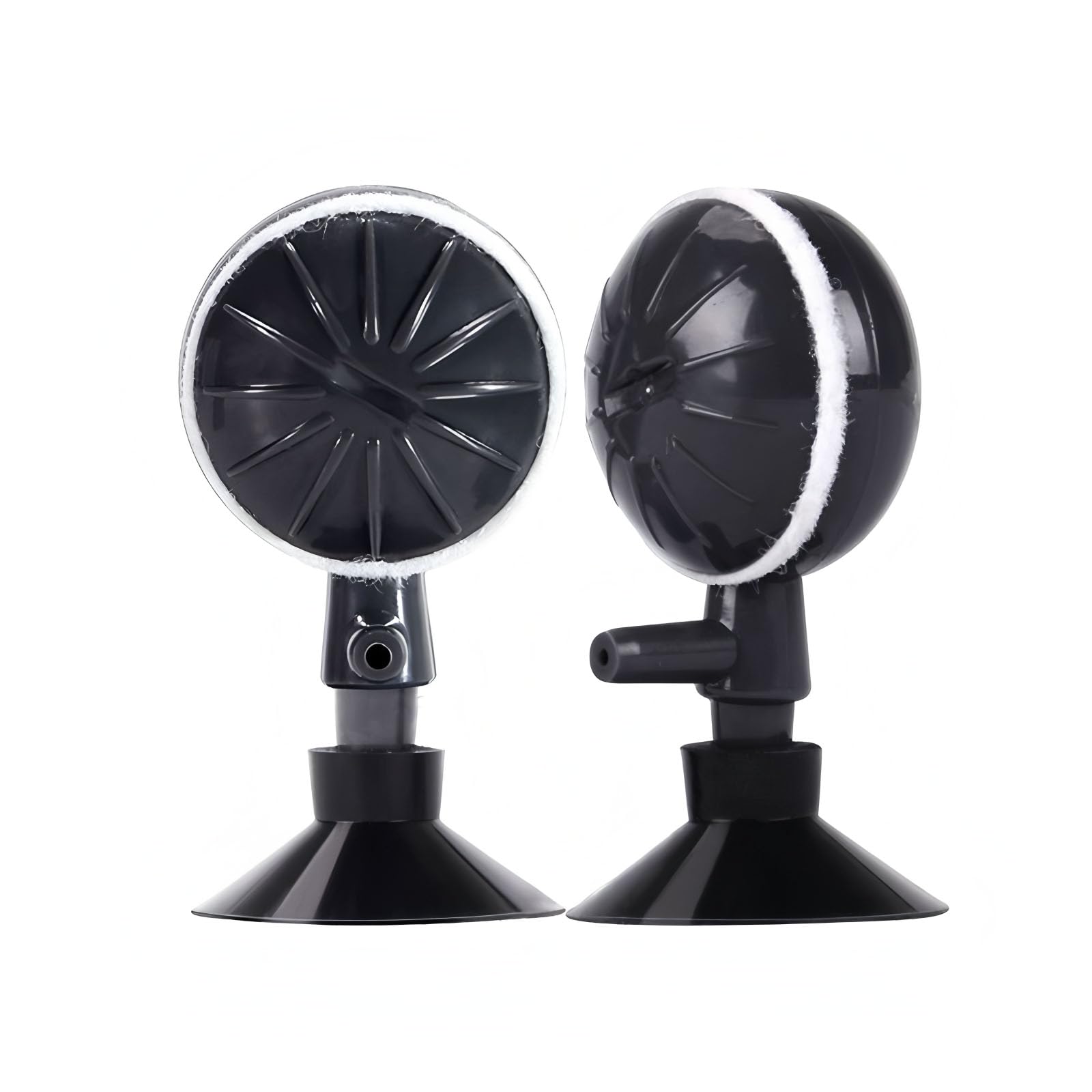 Adjustable Aquarium Nano Bubble Diffuser, Ultra-Fine Air Stone Disc with Suction Cup, High-Output Oxygenation for Fish Tank, 2-Pack, Black
