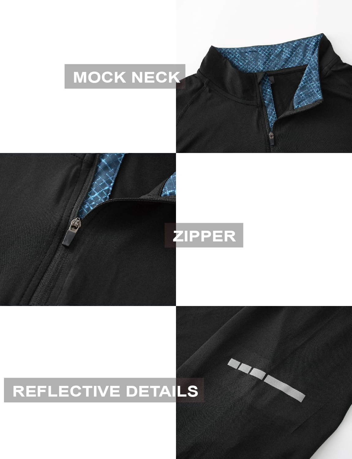 Mens Golf Quarter Zip Pullover Mock Neck Sweatshirt Lightweight UPF 50+ Sun Protection Long Sleeve Performance Shirt - Image 6