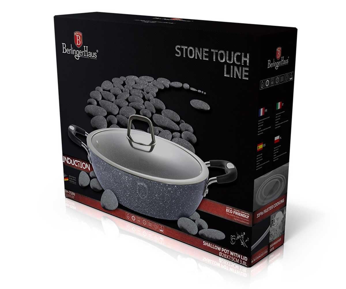 CAZUELA CON TAPA 28 CM BERLINGER HAUS BH / 1158N STONE TOUCH LINE