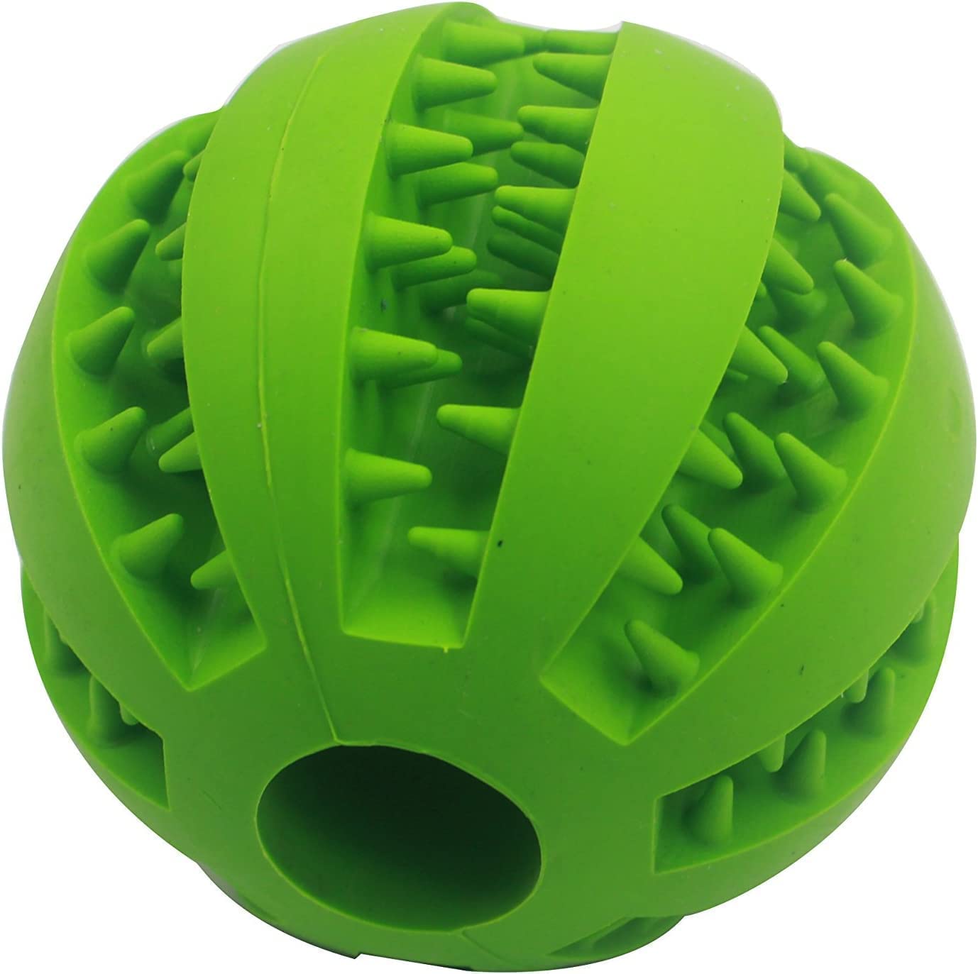 isekurity Dog Toy Ball for Aggressive chewers Nontoxic Durable Interactive Dog Treat Ball Toys for Dogs Breeds Natural