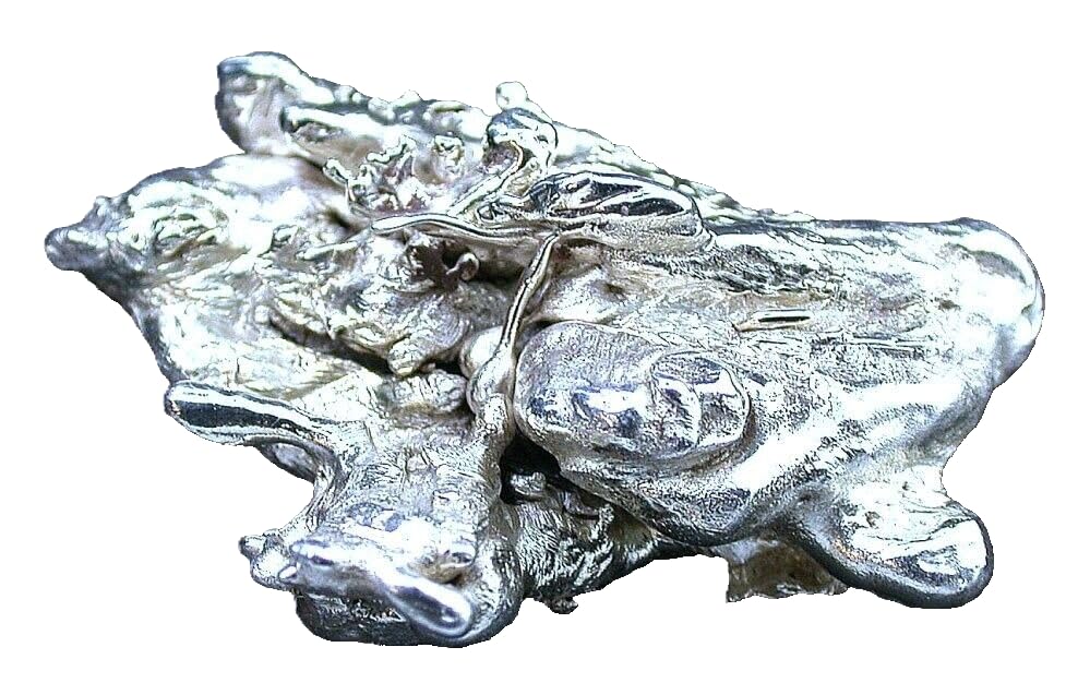 39.29 Gram 1.38 Ounce 1 7/10 x 1 1/4 x 1/2 Inch Casted Silver Nugget EBS1373K