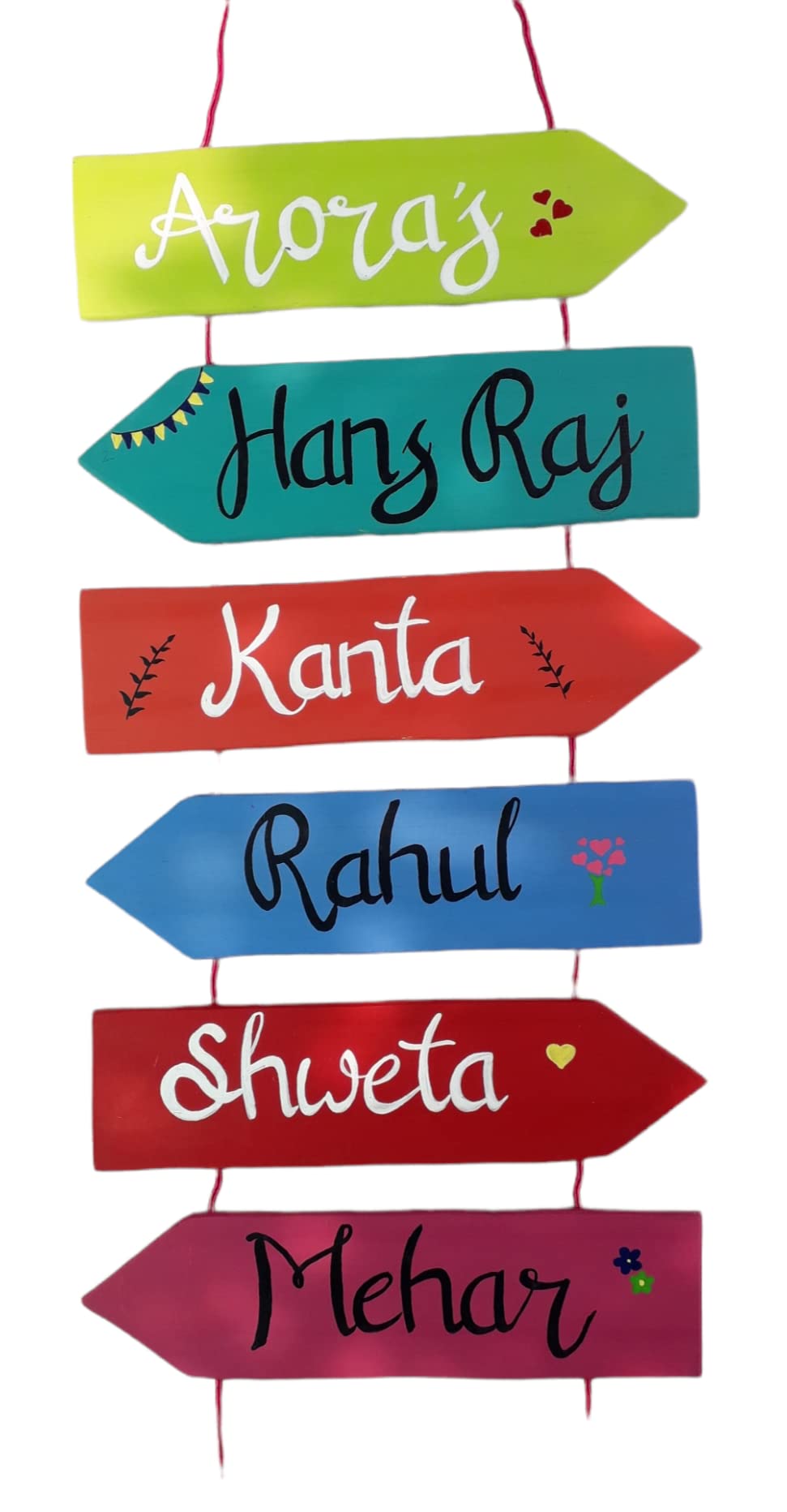 Personalized Wooden Name Plate - Rose Garden Design -11