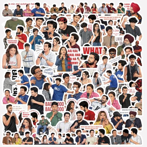 Image of Latent & Stand-Up Comedy Inspired Pack of 50 Vinyl Waterproof Stickers for Laptop, Water Bottle, Journal, Phone Case, Helmet, Bike, Skateboard & Scrapbooking | Durable Aesthetic Decal Pack