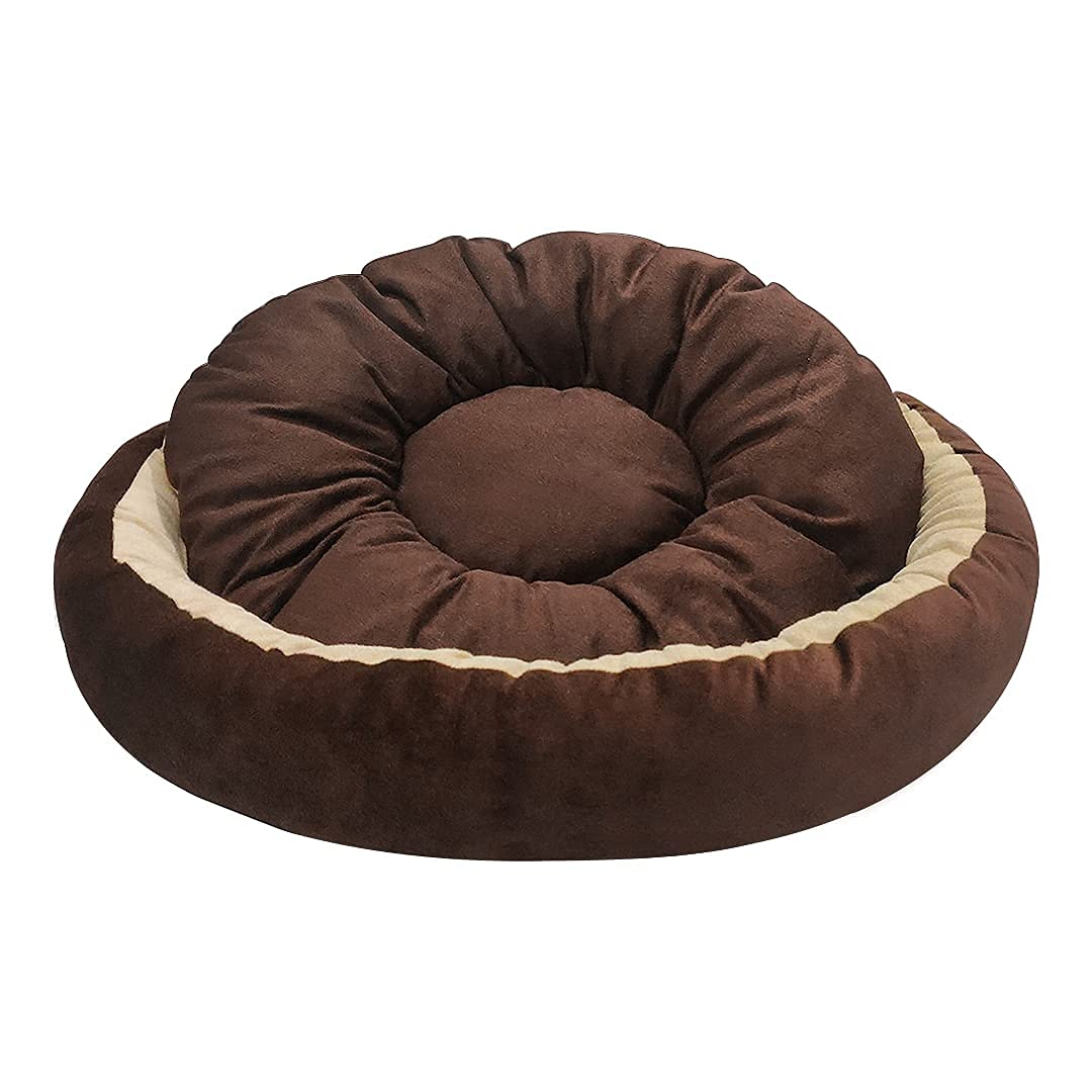 fella bella Pet Hub | Reversible Super Soft Dog/Cat Bed (M, Brown & Cream) (Medium) (B0CDRX3P6N) Amazon Price History, Amazon Price Tracker