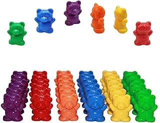 60Pcs Colored Counting Bears, Educational Counting and Sorting Toys for Toddlers, Math Skills, Color Recognition, Hand Eye Coordination, Preschool Teaching Tools (As Shown)