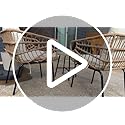 DWVO Accent Chairs Set of 2, Wicker ArmChairs with Soft Cushion, Comfy Living Room Chairs Modern Reading Arm Chairs with Table for Living Room, Bedroom, Balcony, Beige