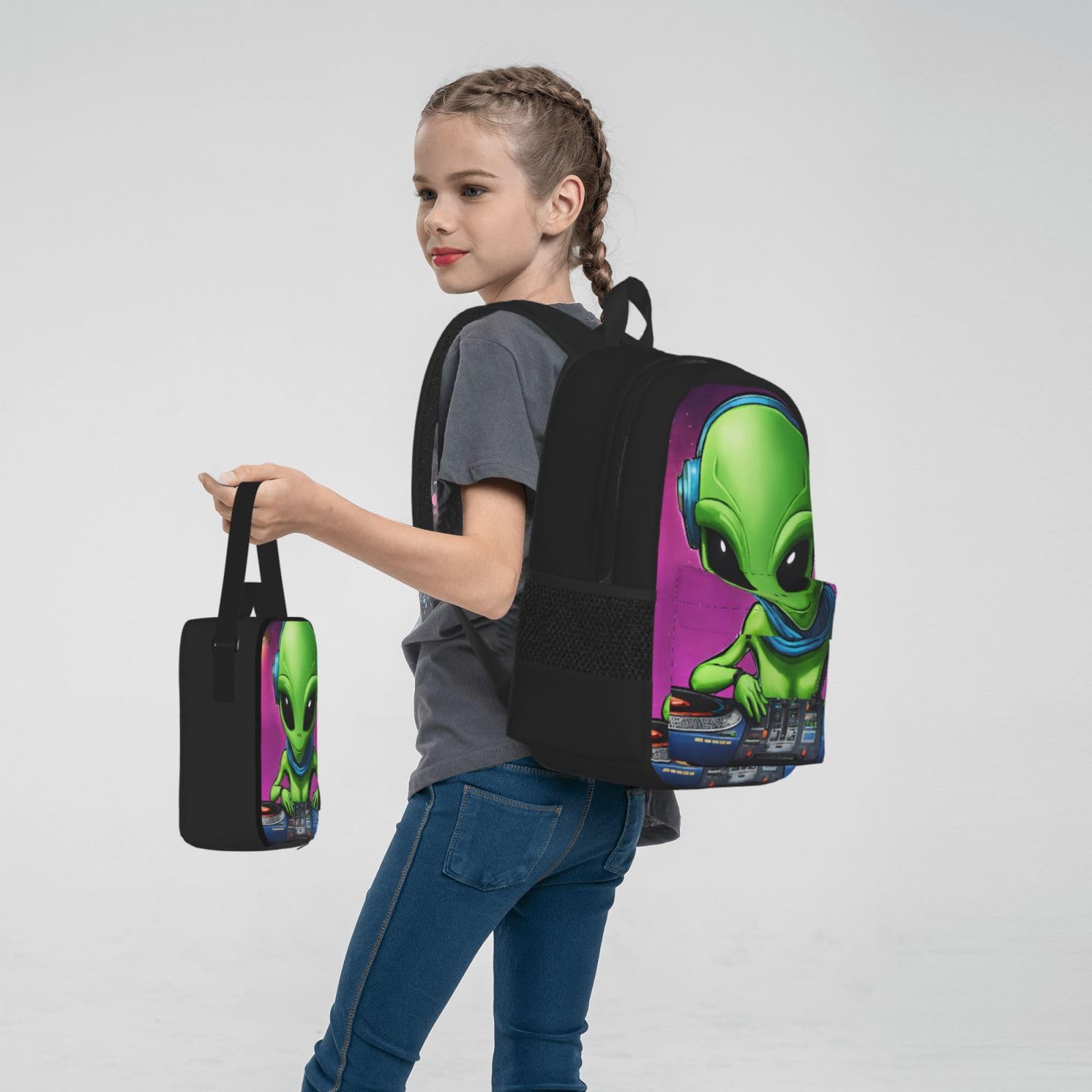 Zaino, borsa portapranzo, astuccio, set da 3 pezzi, per lavoro e