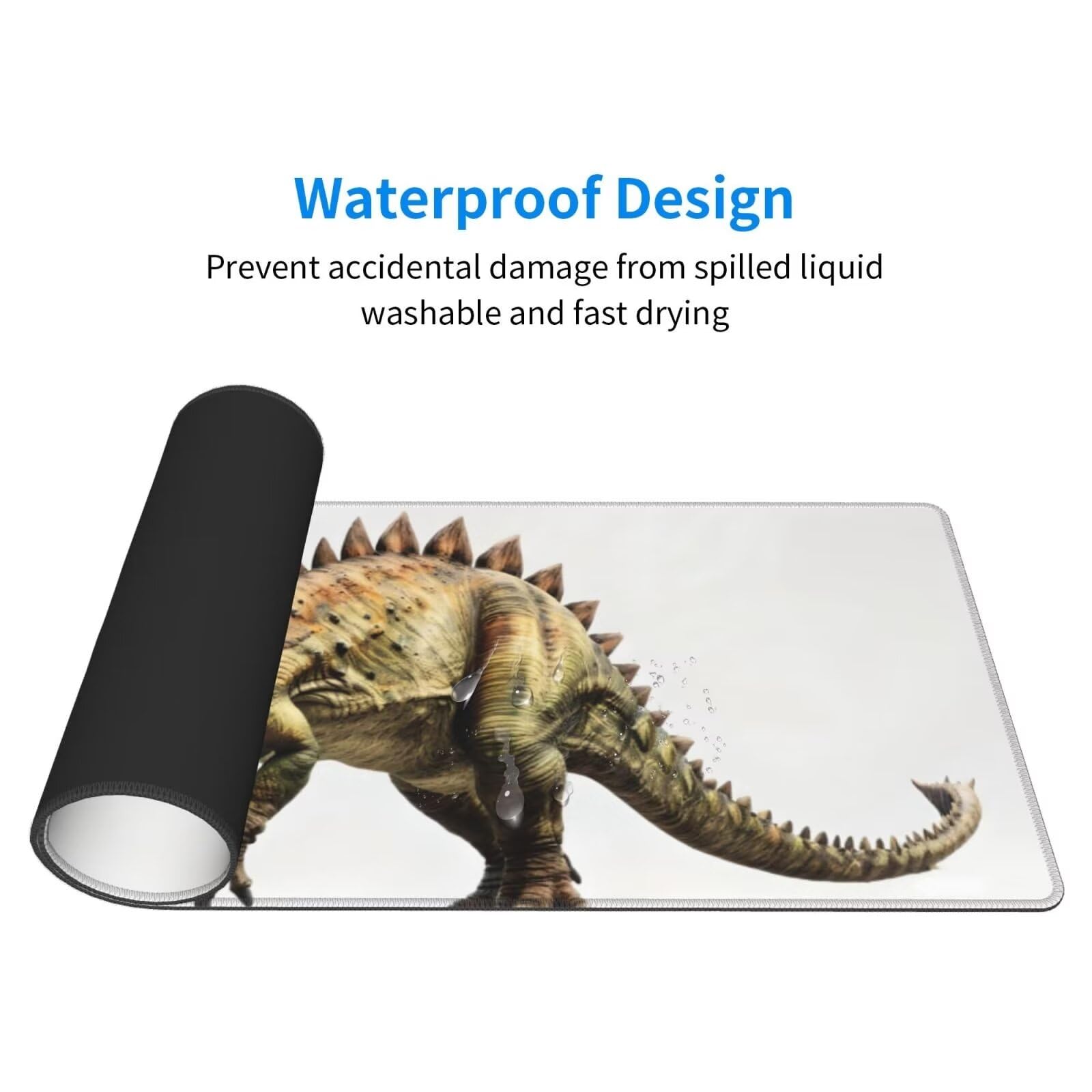 Tappetino Mouse, Tappetino Mouse Gaming Grande XXL 1500x800x3mm Tappetino Scrivania Mouse Pad, Base in Gomma Antiscivolo, Bordi Cuciti,Lavabile, Mousepad per Ufficio e Gaming (dinosauro) R-414