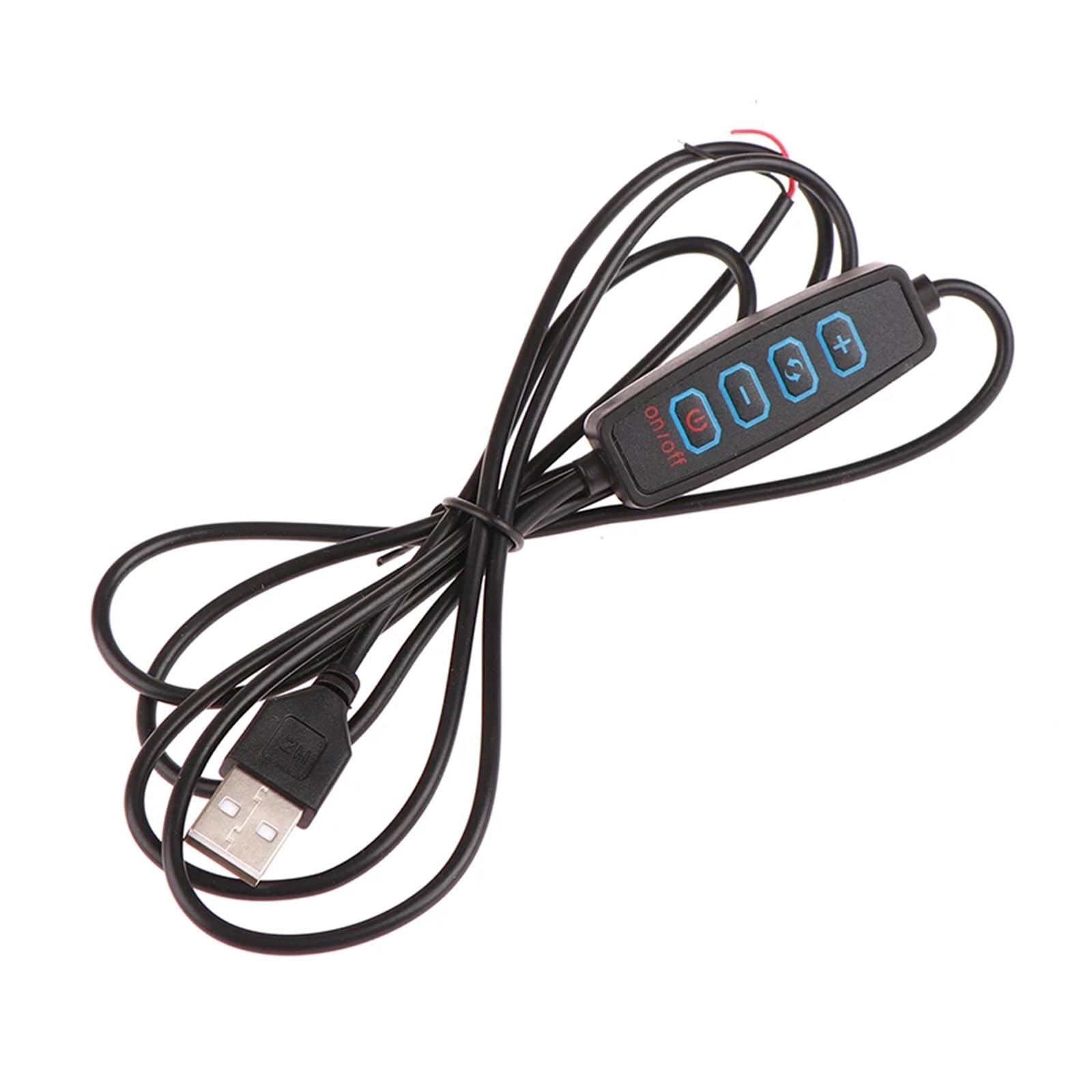 Cable de extensión de atenuador LED de 5V CC de 3 pines, Cable de alimentación con puerto U, línea de atenuación, adaptador de interruptor de Control de Color de bombilla LED(Black)