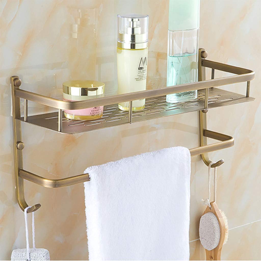 Todos los estantes de Cobre Bastidores, Doble Capa de Baño Bastidores, montado en la Pared de Almacenamiento, Ducha Organizador del almacenaje, Ducha Plataforma Ser, Cuarto de baño Toalla Rack