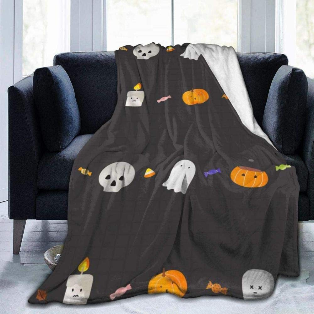 Coperta Morbida Per Halloween 150x150 Cm - Pile Di Flanella Con Scritta 'Ti Amo Sulla Luna' - Calda E Accogliente Per Divano E Letto