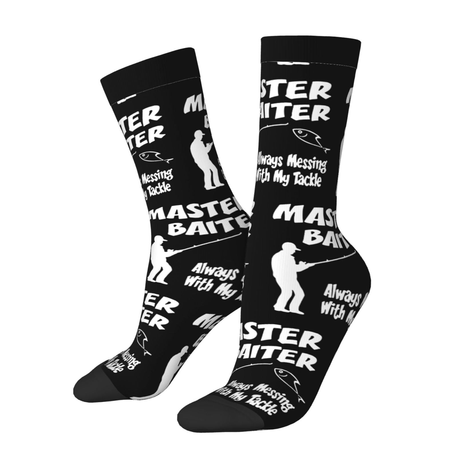 DISNIMOO Master Baiter Fishing Socks Wedding High Socks For Men Women Crew Socks