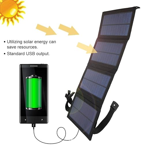 Miniatura 2 de Cargador solar de 5 V portátil con entrada USB plegable panel solar cargador de teléfono compatible con teléfonos inteligentes, tabletas y más
