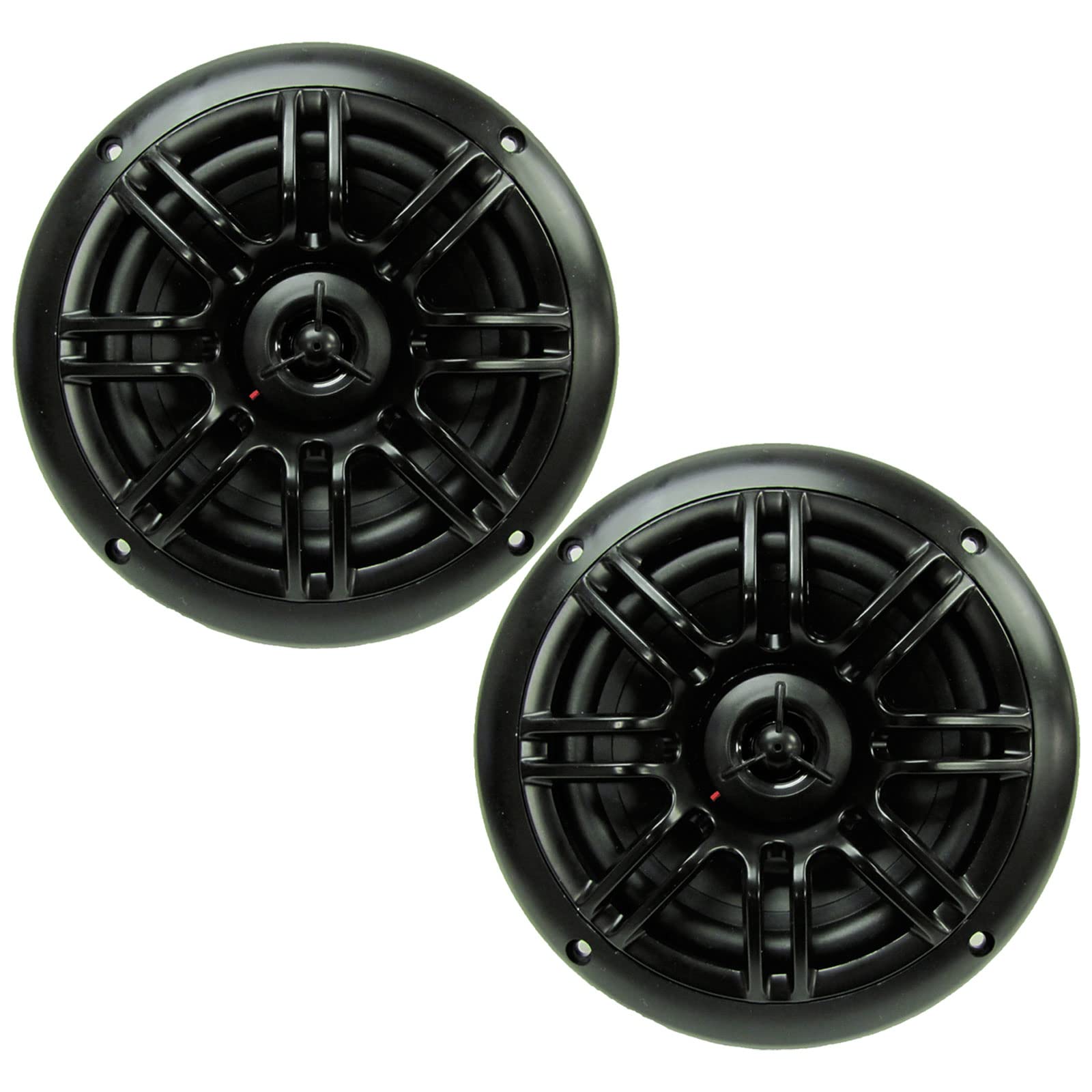 1 Pair (Qty 2) of Connexx 5.25" 20 Watts Peak Power Black Marine Speakers