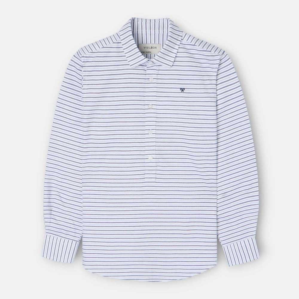 SILBON Camicia A Maniche Lunghe Striped Oxford Casual 8 Years