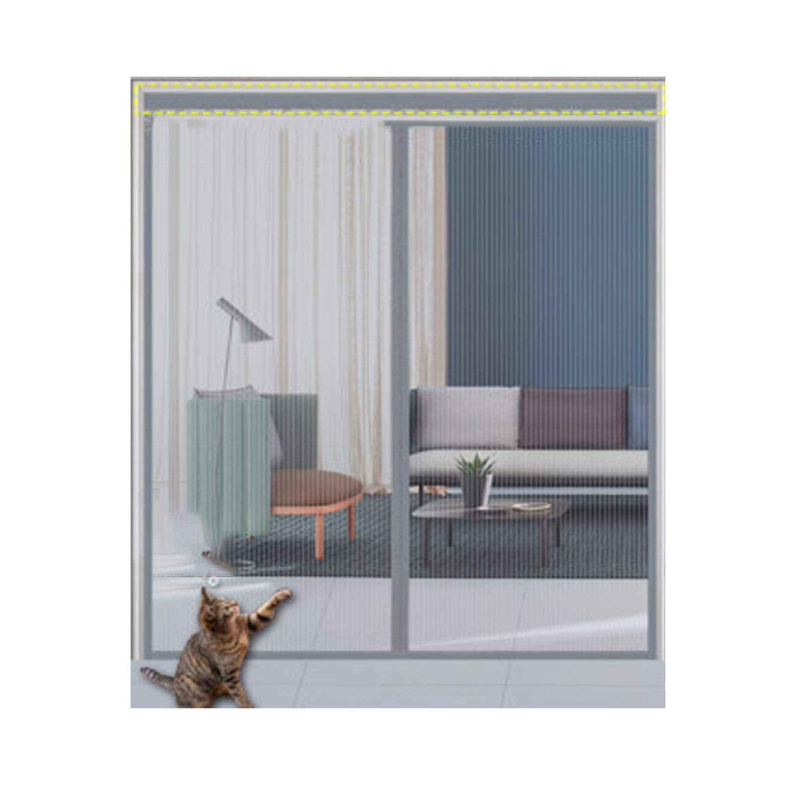 Mosquitera magnética Manos Libres de 75×94 Pulgadas, mosquitera Francesa Resistente con imanes, Buena transmisión de luz, Malla Protectora súper silenciosa para Dormitorio y Patio.