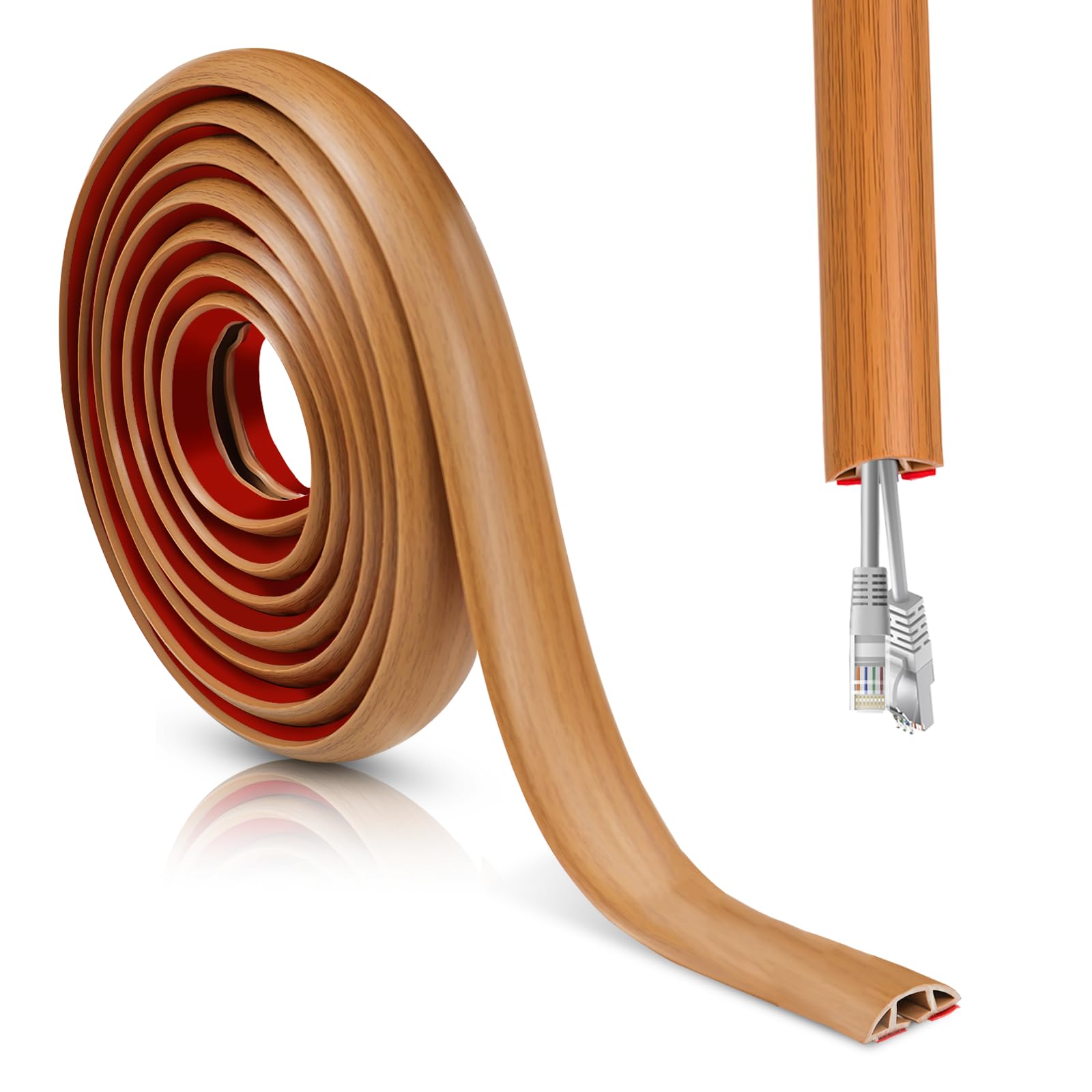 Canalina Passacavi Autoadesiva 3Mx3cm - Copricavi Flessibile Per Pavimento E Parete - Foto 9