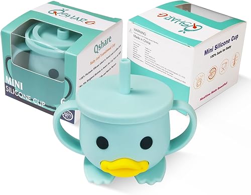 Miniatura 5 de Vaso para niños pequeños, taza de entrenamiento de silicona, taza para beber para bebé, taza de destete LED para bebé con tapa y doble asa,