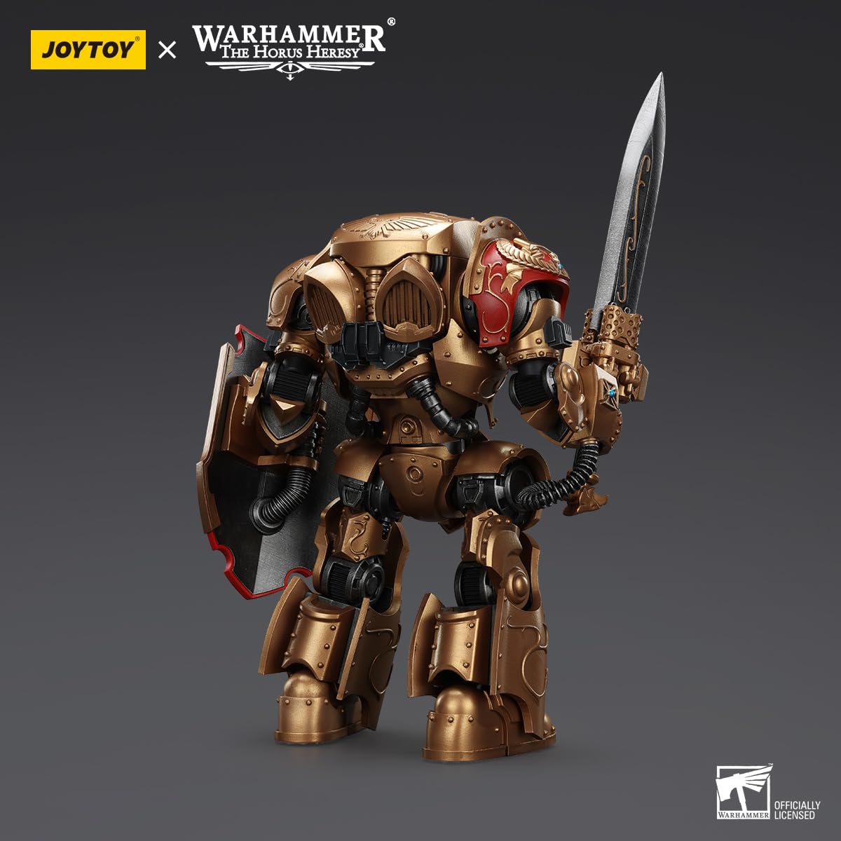 JOYTOY 1/18 Figurine d'action Warhammer The Horus Heresy, Legio Custodes Contemptor Galatus Dreadnought, 25cm Articulations Mobiles Modèle de Personnage, 15 Ans et Plus