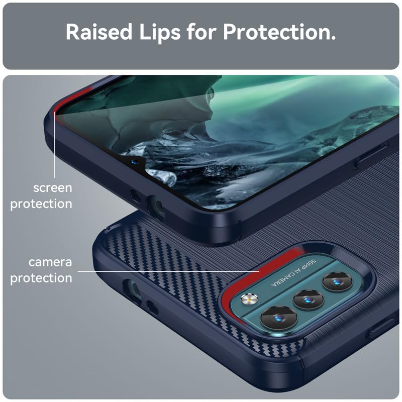 Image of Hybrid Carbon Fiber Back Case for Nokia G21 / G11 (Blue)