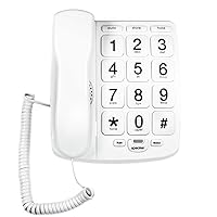 Vista 6 de Tyler TBBP-4-WH Telephone for Seniors - Large Button Landline Phone for Elderly with Loud Speaker, Speed Dial, Ringer Volume Control, Wall Mount