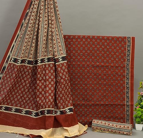 Image of NISHIRE Women's Cotton Printed Unstitched Salwar Suit Dress Material With Dupatta