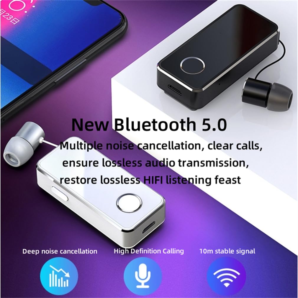 Auricolare Bluetooth impermeabile IPX6, colore bianco, ultraleggero, senza fili, finitura in ABS e compatibilità intelligente, per call center aziendali per camionisti e conducenti