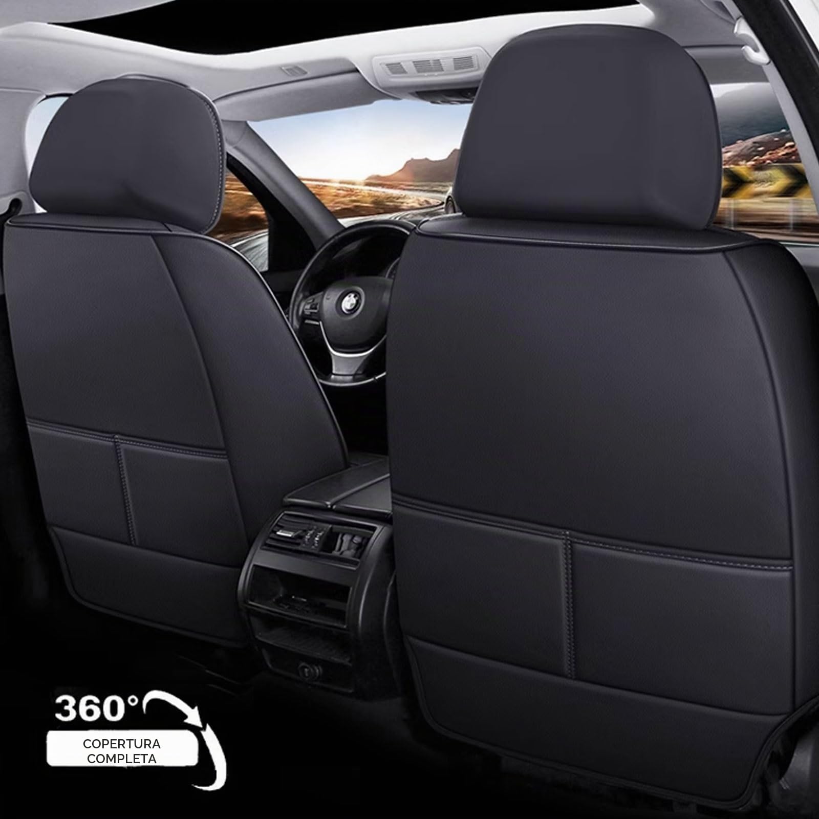 Copri Sedili Per Auto Universale Per Toyota Yaris Cross SUV 2021-2025 2026, PU In Pelle, Impermeabile, Traspirante, Airbag Compatibile，Inodore(Black)
