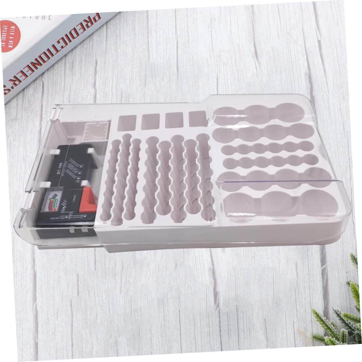 BESTonZON 1pezzi Tester Di Capacità Della Batteria Portatile Custodia Di Immagazzinaggio Per Batterie Organizzatore Di Immagazzinaggio Per Batterie Supporto Di Per Supporto Per Tester
